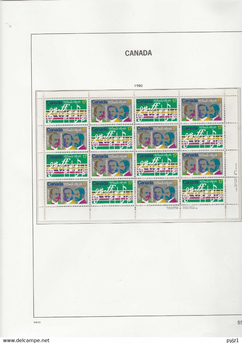 1980 MNH Canada Year Collection + Sheet, According To DAVO Album Postfris** - Vollständige Jahrgänge