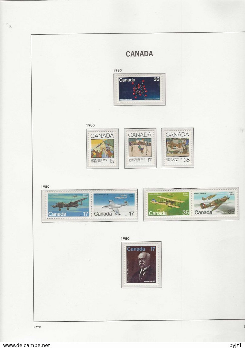 1980 MNH Canada Year Collection + Sheet, According To DAVO Album Postfris** - Années Complètes