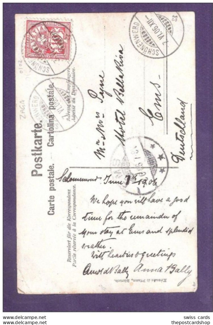 Canton De Soleure Schönenwerd HOTEL ? Postmark 1912 KRAUSS & PFANN ZURICH SENT To EMS DEUTSCHLAND - Schönenwerd