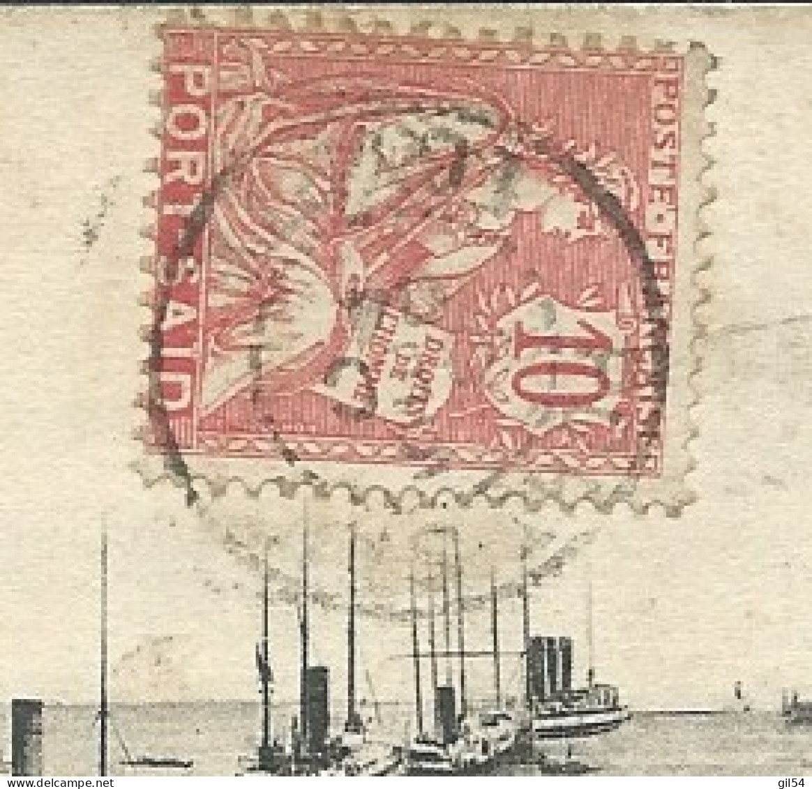Port Said - Yvert N°25 Au Dos D'une Cpa ( Port Said Quai François Joseph ) 5/12/1904  Ga 20014 - Cartas & Documentos