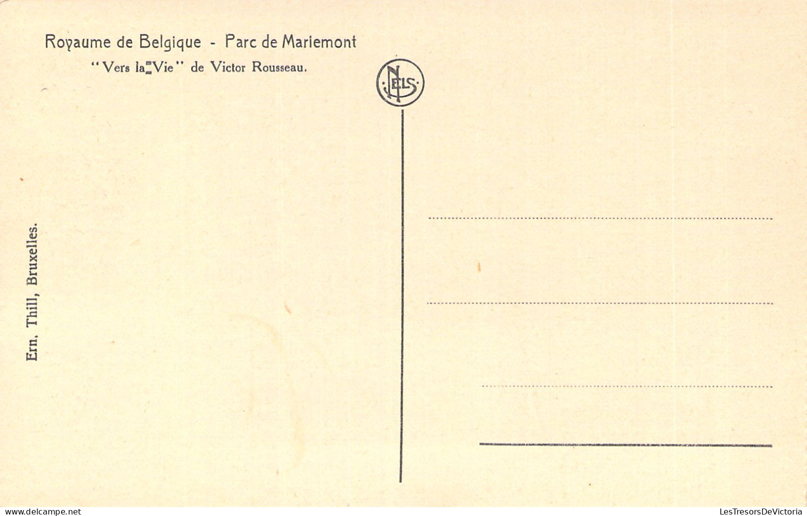 BELGIQUE - MORLANWELZ - Parc De Mariemont - Vers La Vie Victor Rousseau - Art - Carte Postale Ancienne - Morlanwelz