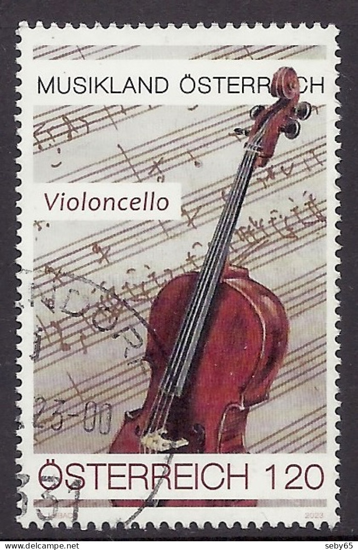 Austria / Osterreich 2023 - Violoncello, Musikland, Musik Instrumente, Musical Instruments, Cello, Violoncelle - Used - Used Stamps