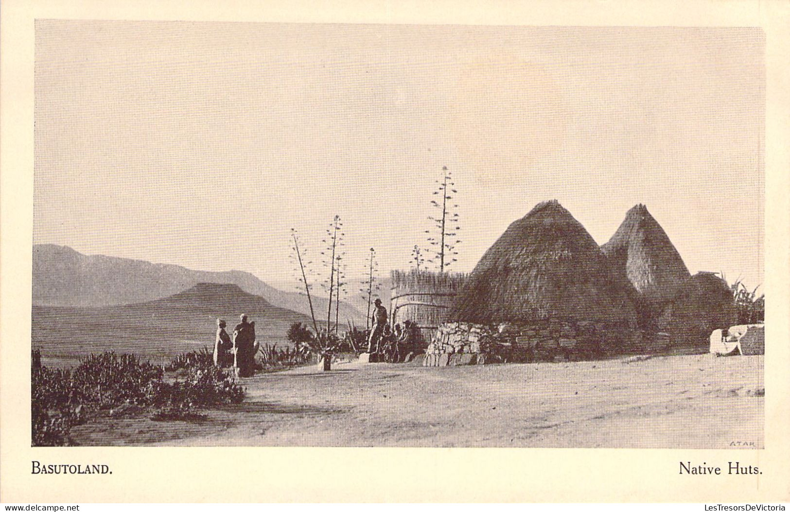 LESOTHO - Basutoland - Native Huts - Carte Postale Ancienne - Lesotho