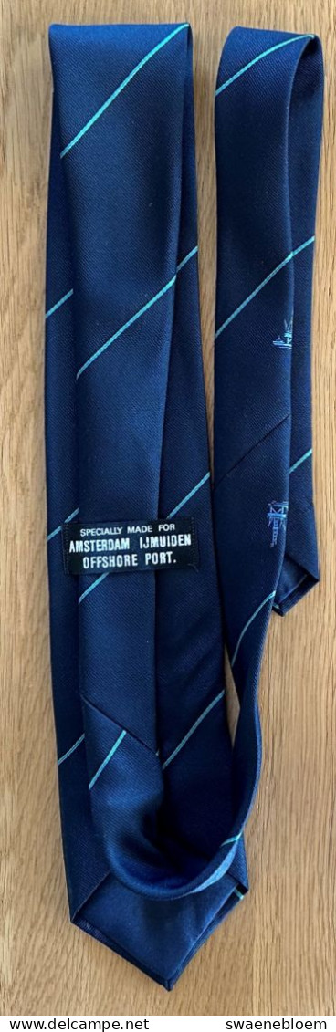 NL.- STROPDAS SPECIALLY MADE FOR AMSTERDAM IJMUIDEN OFFSHORE PORT. Necktie - Cravate - Kravate - Ties. - Ties