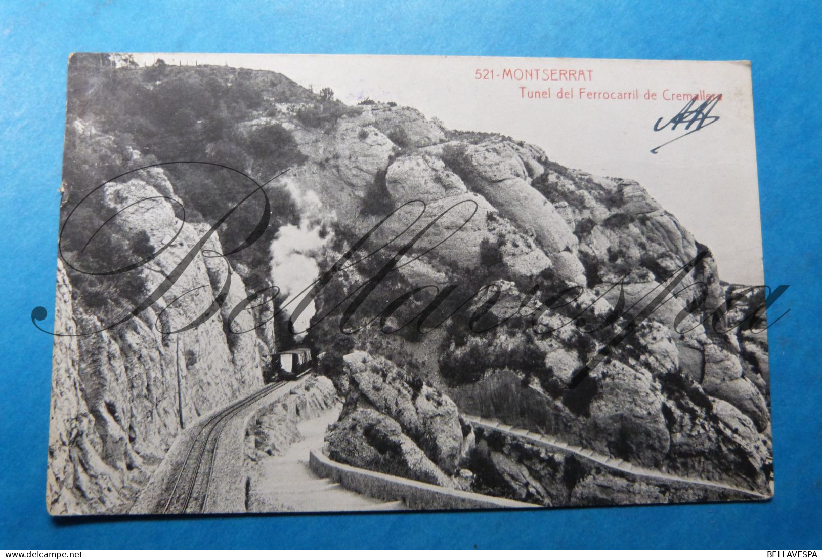 Montserrat Tunel Del Ferrocarril  Chemin De Fer. 1908 - Treni