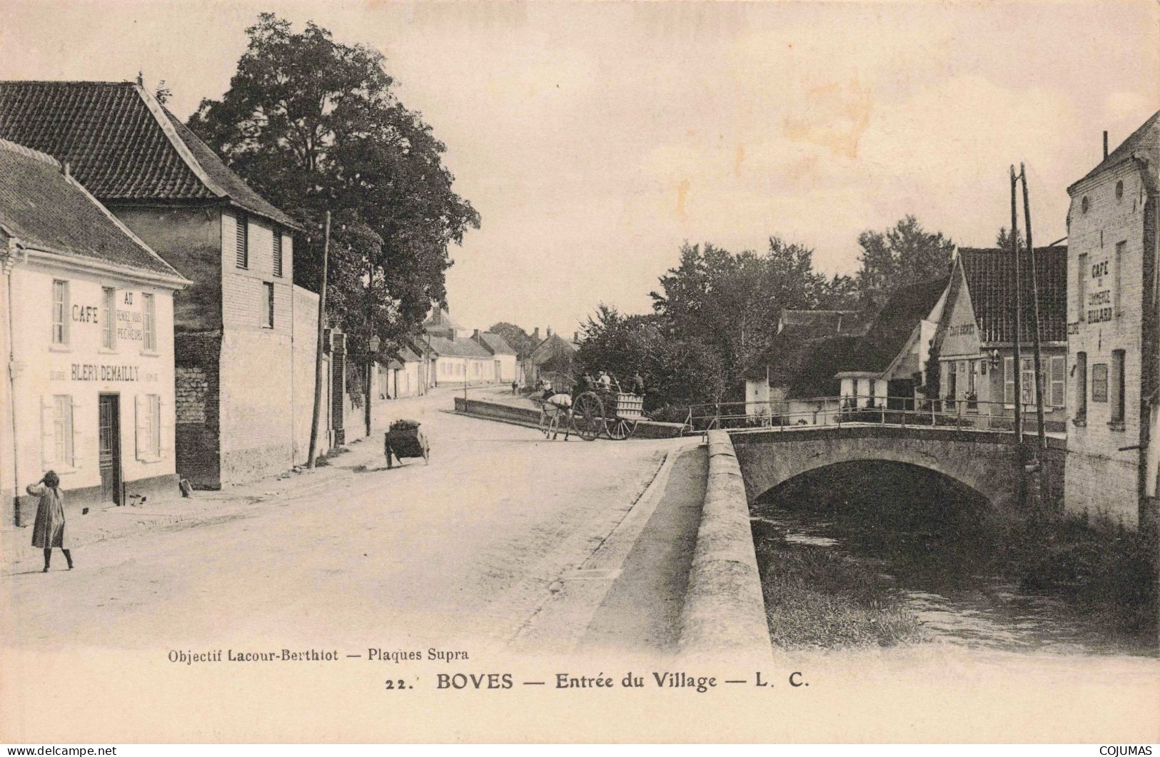 80 - BOVES - S17478 - Entrée Du Village - Café Au Rendez Vous Des Pêcheurs Bléry Demailly - L23 - Boves