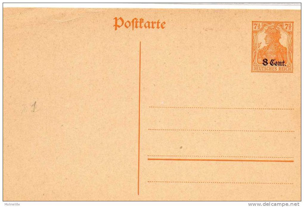 LOT 304 - BELGIQUE : OCCUPATION ALLEMANDE - CARTE ENTIER GOUVERNEMENT GENERAL - Occupazione Tedesca