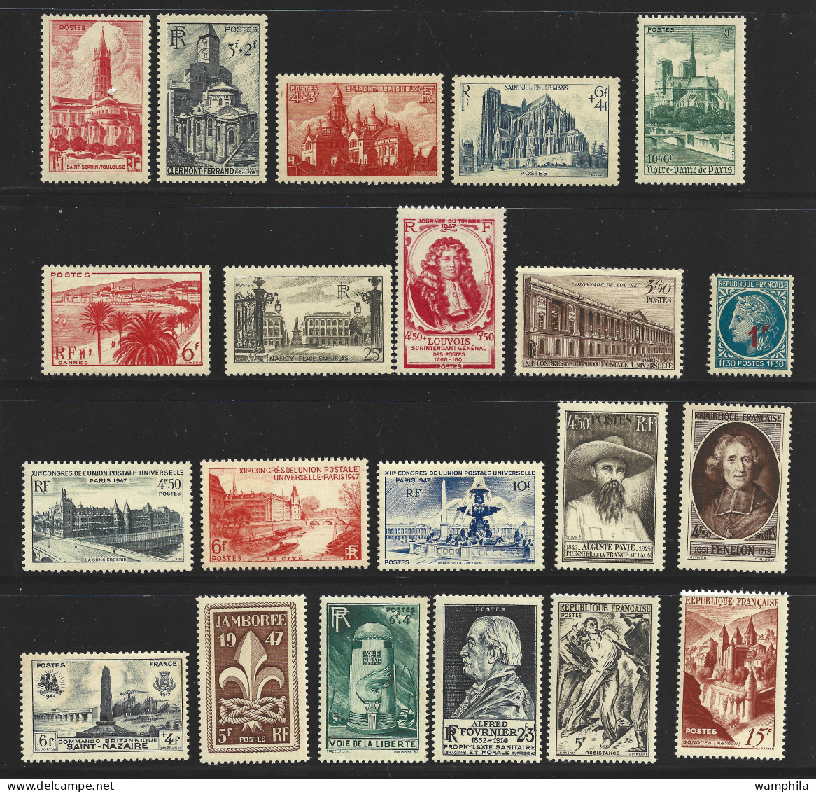 Année 1947 Complète, 21 Timbres** Cote: 33€ - 1940-1949