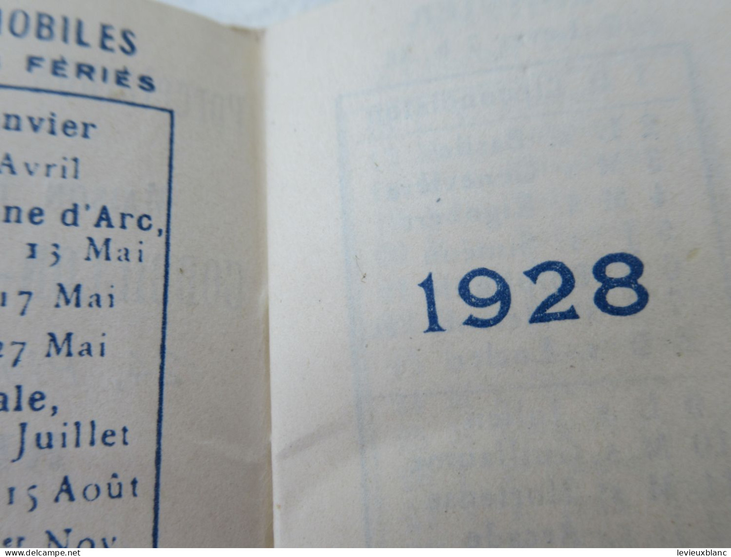 Mini-Calendrier Publicitaire / Petit Format De Poche/Porcelaines Maison PONCHON - Reims/ 1928            CAL514 - Other & Unclassified