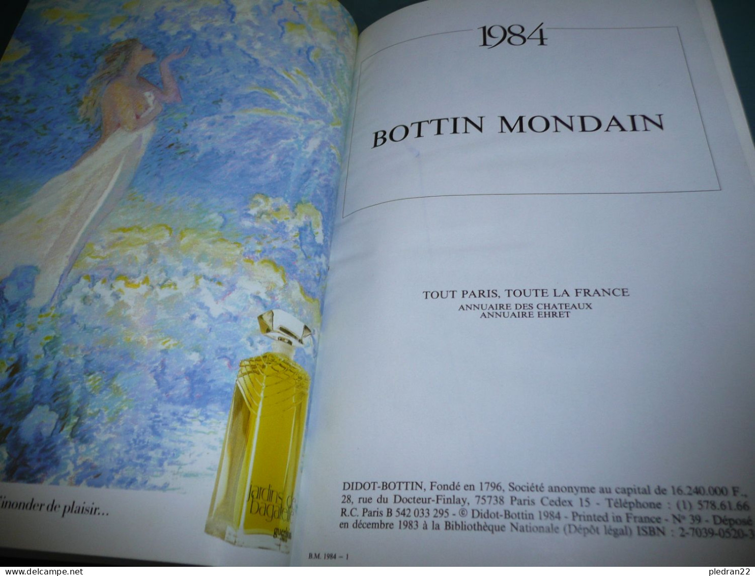 BOTTIN MONDAIN 1984 NOBLESSE ANNUAIRE DES CHATEAUX EHRET TOUT PARIS TOUTE LA FRANCE DIDOT BOTTIN 1983 - Sociologie