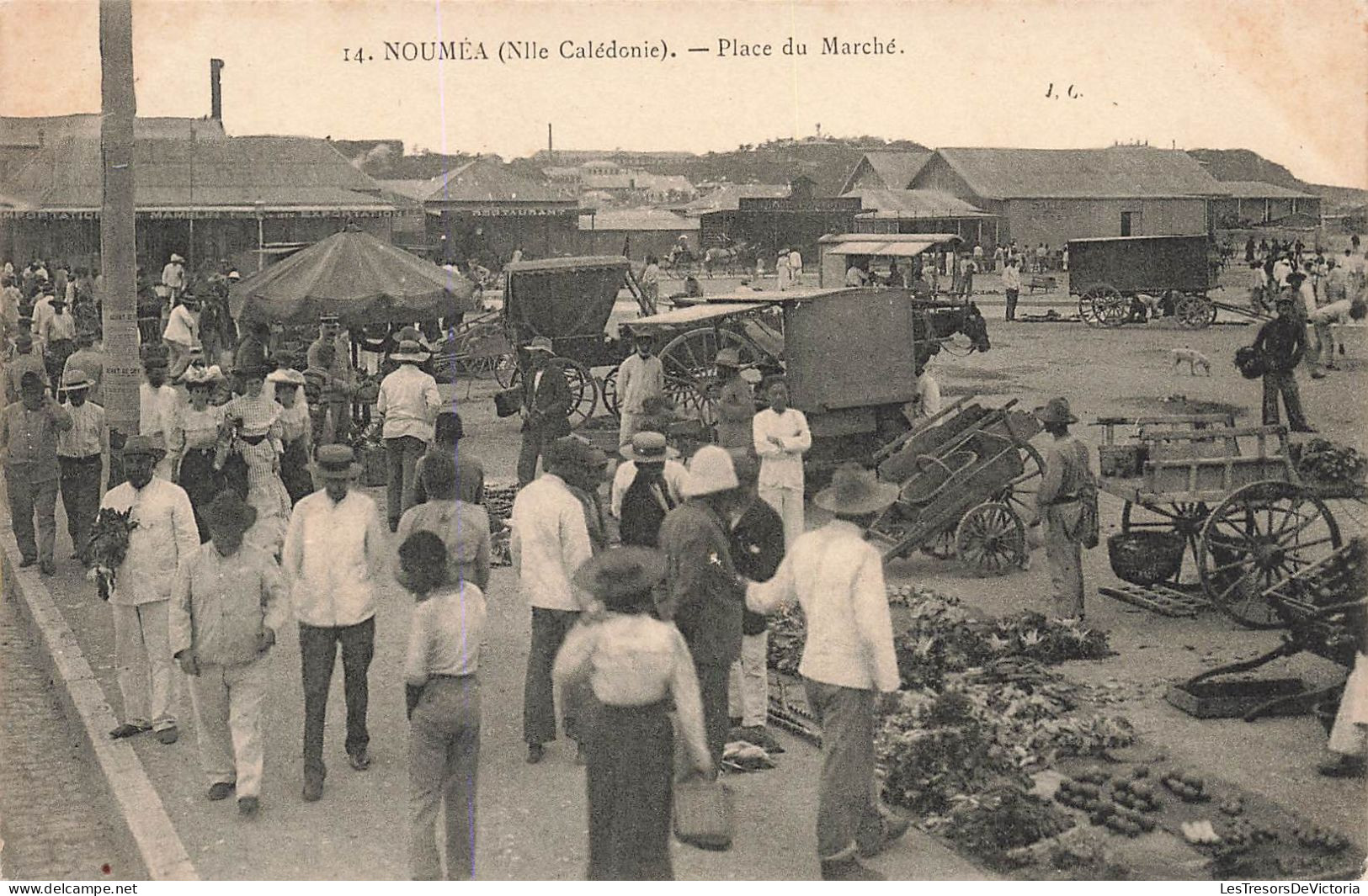 Nouvelle Calédonie - Nouméa - Place Du Marché - Animé - Attelage  - Carte Postale Ancienne - Neukaledonien