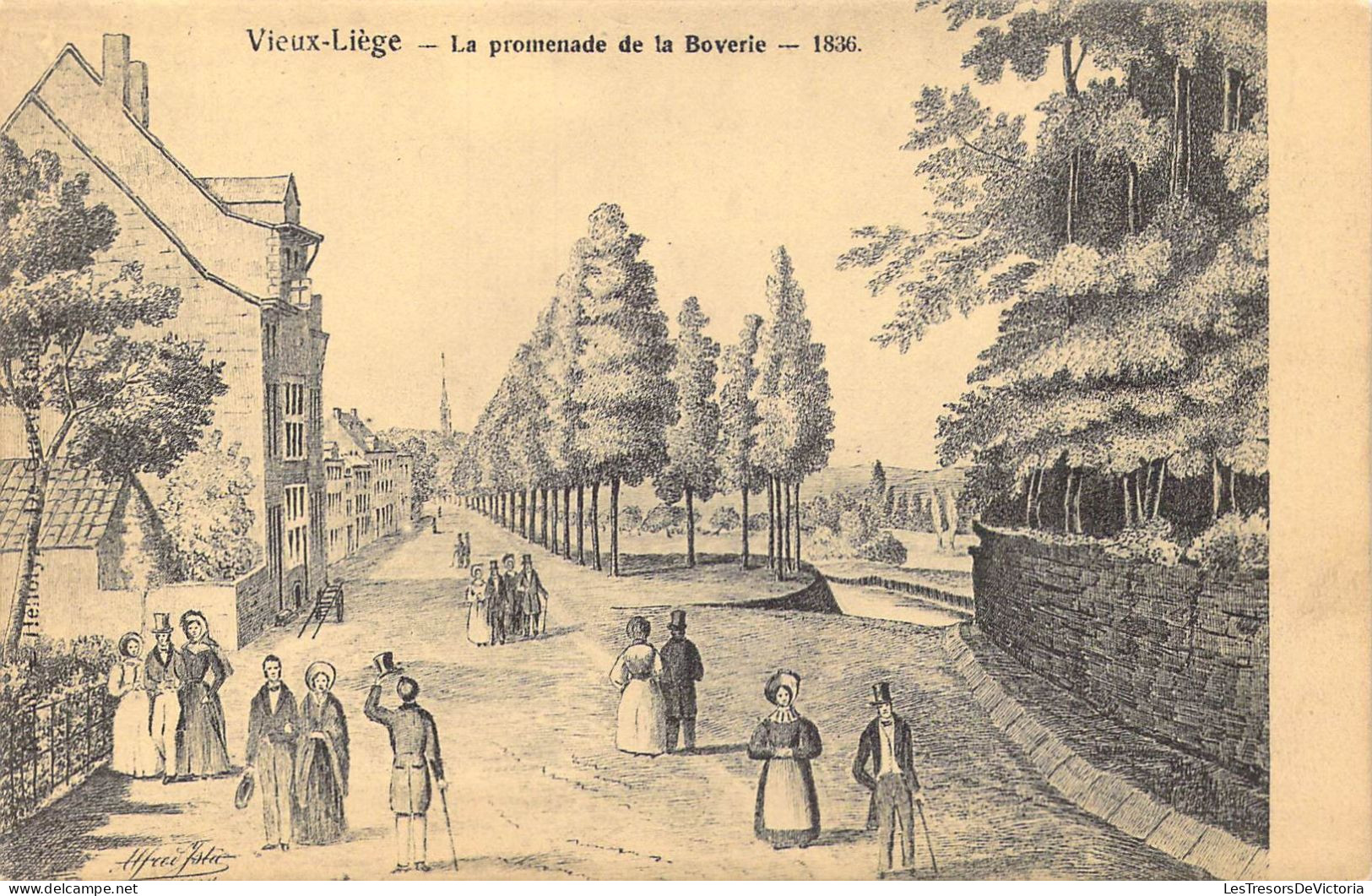 BELGIQUE - Vieux-Liège - La Promenade De La Boverie - 1836 - Carte Postale Ancienne - Liege