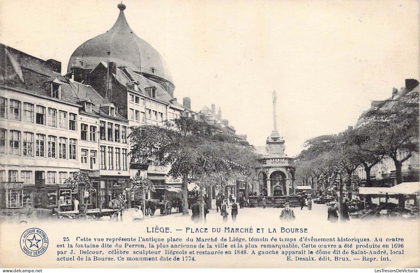 BELGIQUE - Liège - Place Du Marché Et La Bourse - Carte Postale Ancienne - Liege