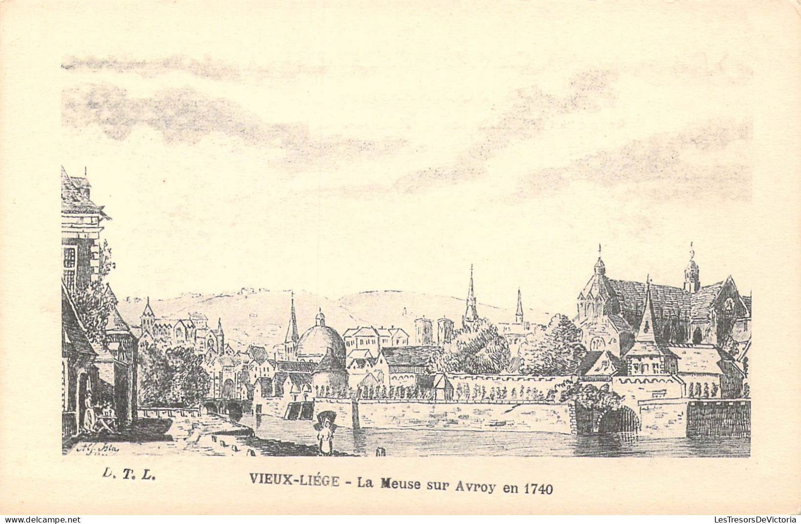 BELGIQUE - Vieux-Liège - La Meuse Sur Avroy En 1740 - Carte Postale Ancienne - Liege