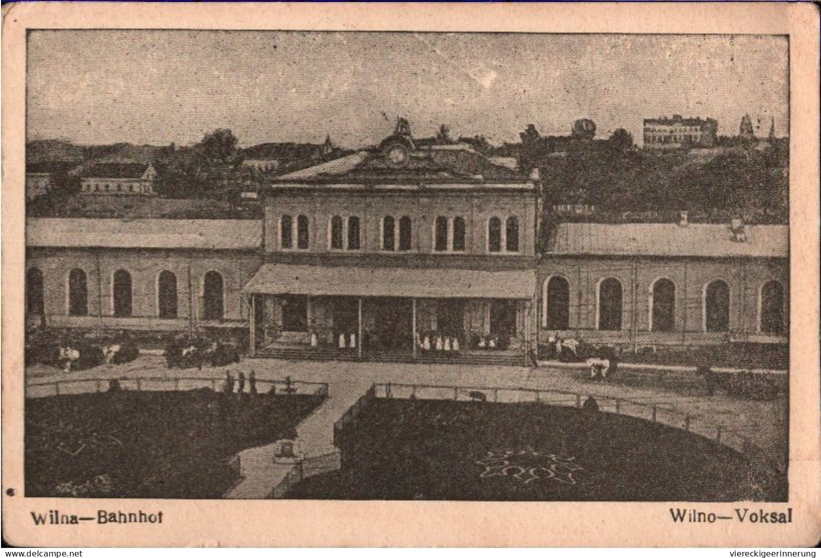 ! 1916 Alte Feldpost Ansichtskarte Aus Wilna, Vilnius, Bahnhof, Voksal, Dworzek, Gare, Litauen - Lituania