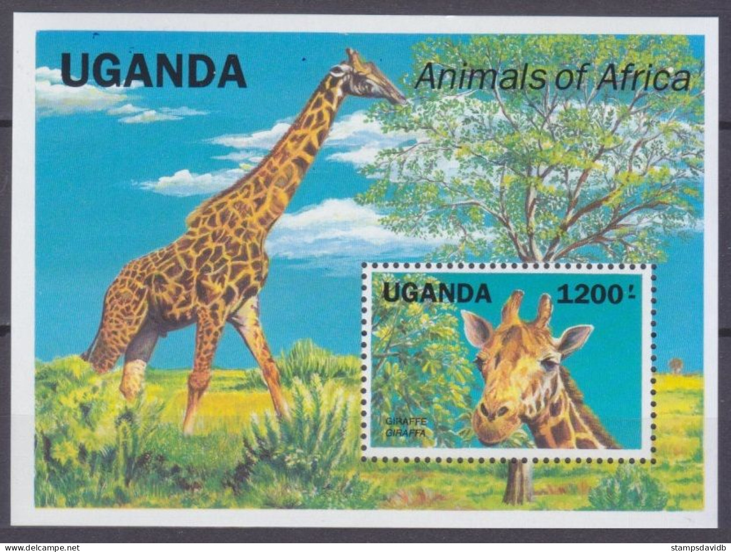 1991 Uganda 964/B148 Fauna - Giraffe 13,00 € - Jirafas