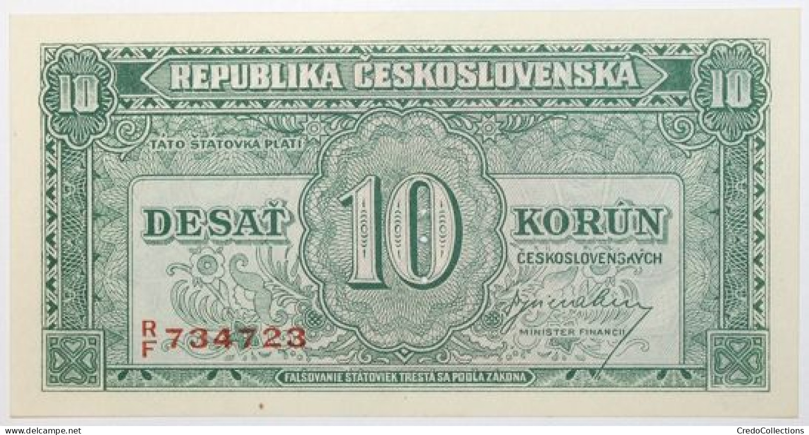 Tchécoslovaquie - 10 Korun - 1945 - PICK 60s - SPL - Tchécoslovaquie