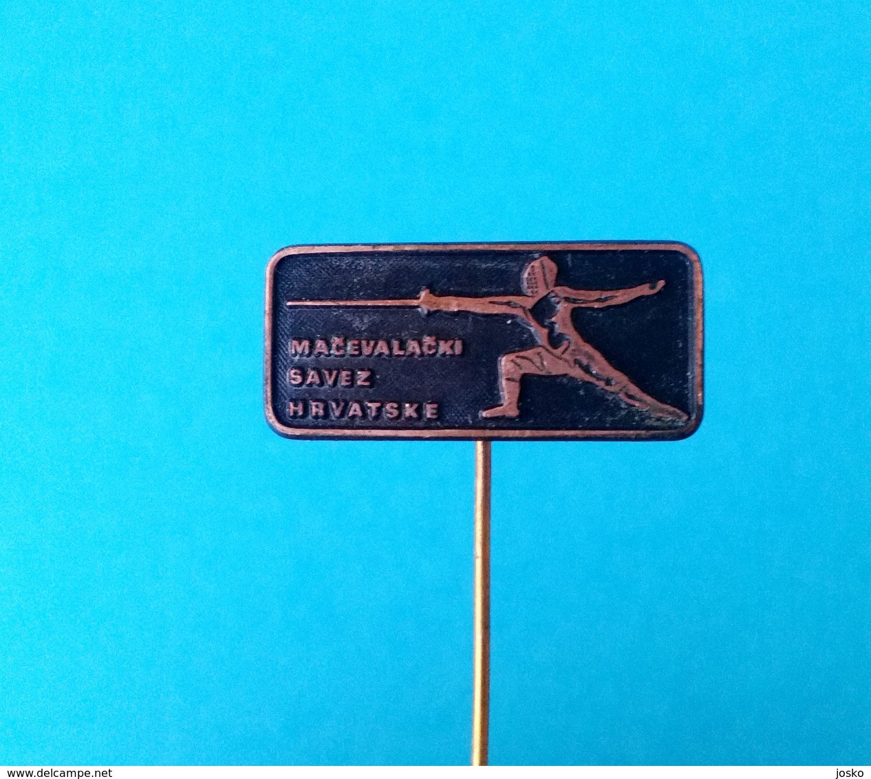 CROATIAN FENCING FEDERATION - Croatia Ex Yugoslavia Vintage Pin Badge * Escrime Esgrima Fechten Scherma Fence - Escrime