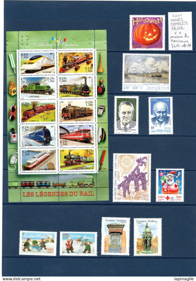 FR 2001 ANNEE COMPLETE NEUVE** MNH Moins Les Marianne 3417-8-9 - 2000-2009