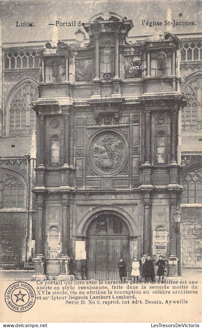 BELGIQUE - Liège - Portail De L'Eglise St-Jacques - Carte Postale Ancienne - Liege