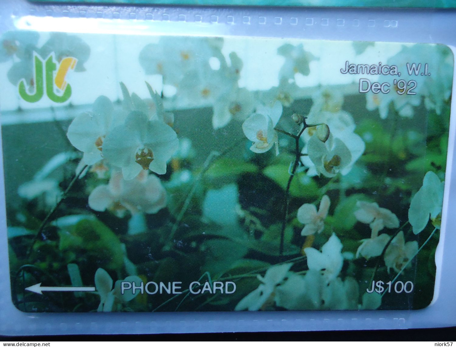 JAMAICA USED CARDS  FLOWERS ORCHID - Giamaica