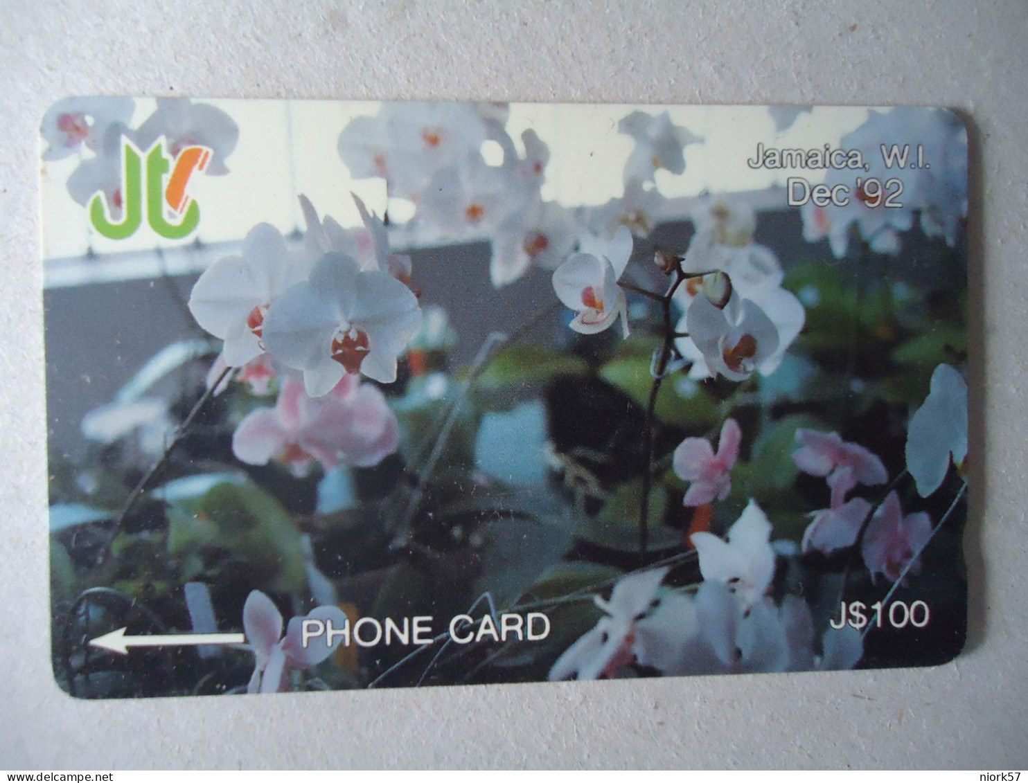 JAMAICA USED CARDS  FLOWERS ORCHID - Jamaïque