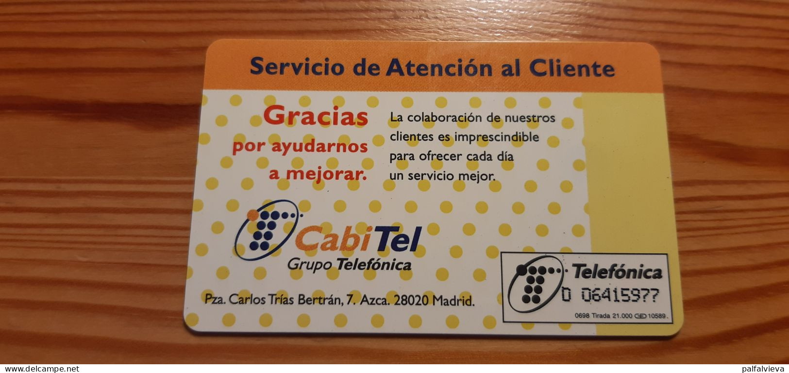 Phonecard Spain - Servicio De Atención Al Cliente 21.000 Ex. - Commemorative Advertisment
