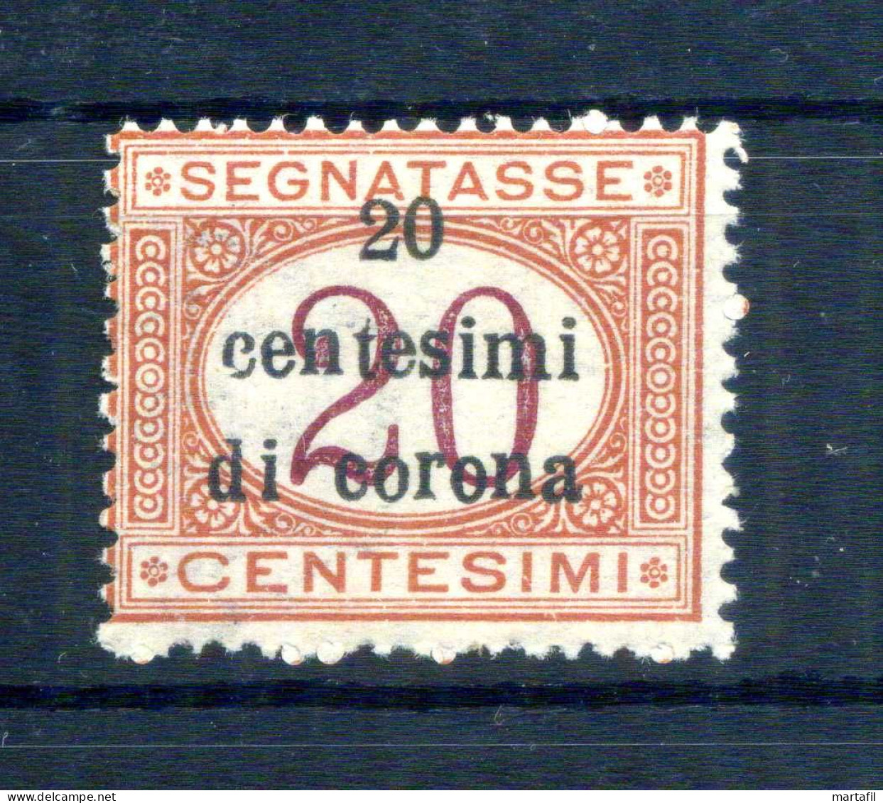 1919 TRENTO & TRIESTE SEGNATASSE Tax N.3 MNH **, Francobolli D'Italia Soprastampati, 20 Centesimi - Trentino & Triest