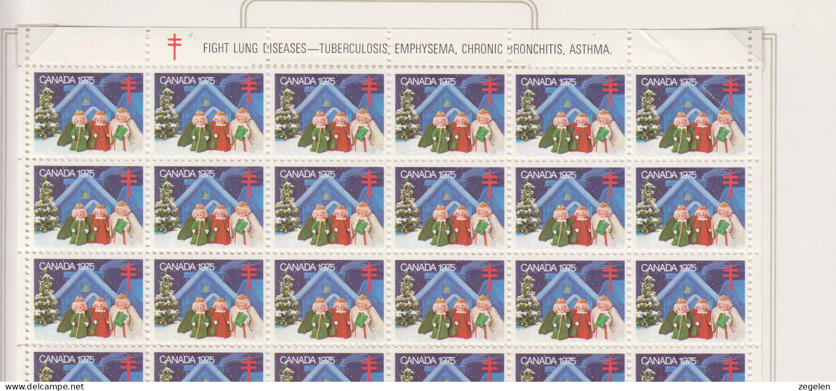 Canada Volledig Vel Kerstvignetten Jaar 1975  3 Scans - Other & Unclassified