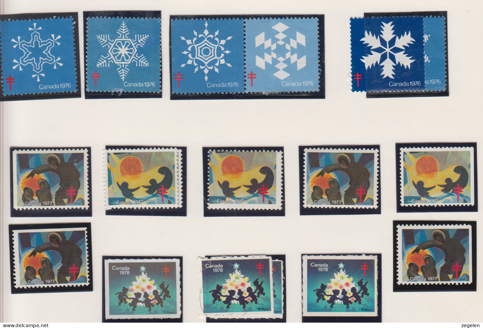 Canada Verzameling Kerstvignetten Jaar 1976+1977 - Altri & Non Classificati