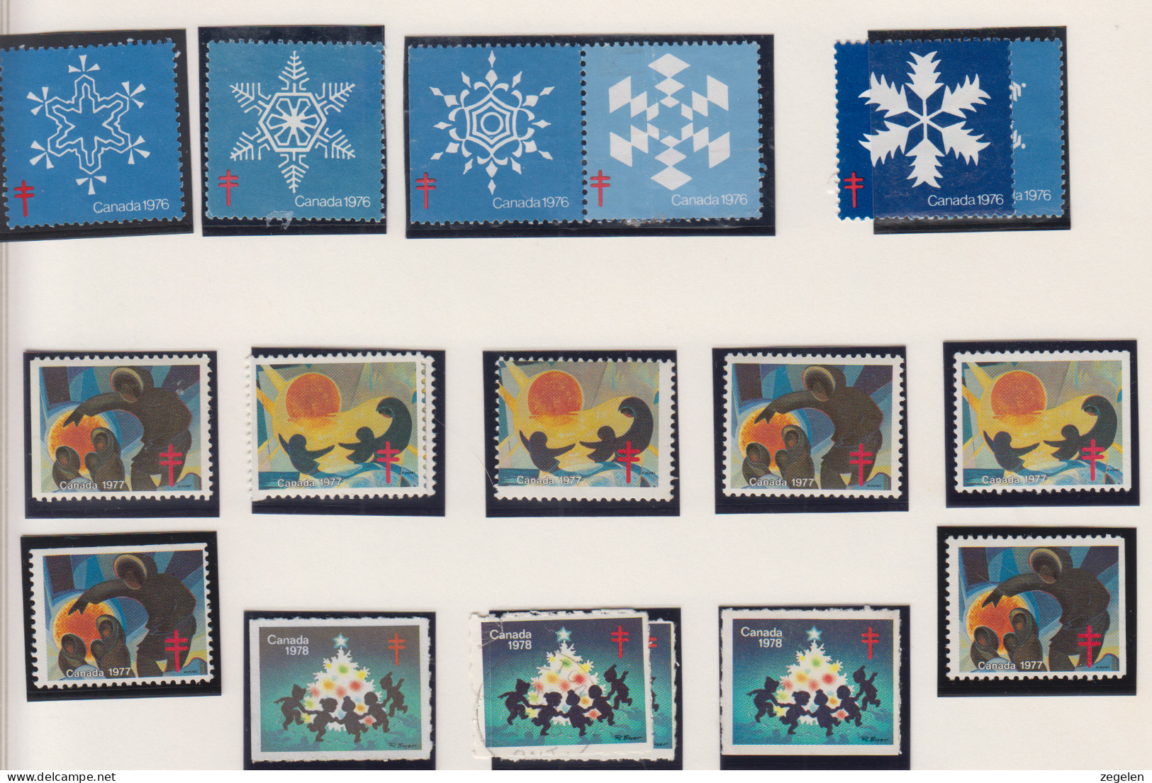 Canada Verzameling Kerstvignetten Jaar 1976+1977 - Other & Unclassified