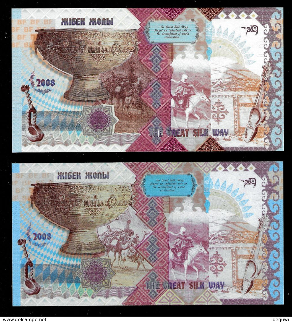 3 Diff. Test Notes GOZNAK 2008 From Kasachstan, UNC, CV = 45 $, 3 Colours - Kazakistan