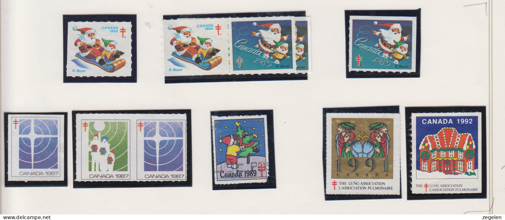 Canada Verzameling Kerstvignetten Jaren 1985-1992 - Altri & Non Classificati