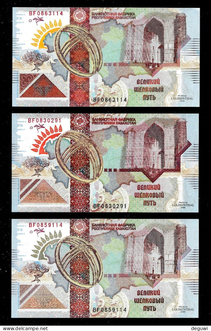 3 Diff. Test Notes LOUISENTHAL 2008 From Kasachstan, UNC, CV = 45 $, 3 Colours - Kazakistan