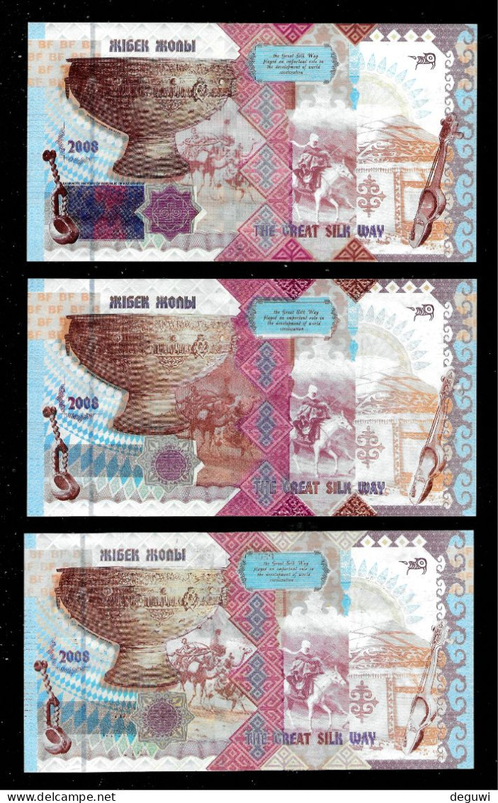 3 Diff. Test Notes LOUISENTHAL 2008 From Kasachstan, UNC, CV = 45 $, 3 Colours - Kazakistan