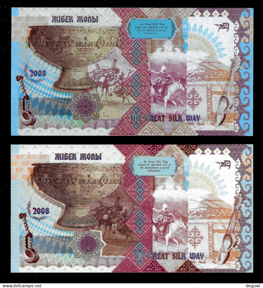 3 Diff. Test Notes ARJOWIGGINS 2008 From Kasachstan, UNC, CV = 45 $, 3 Colours - Kazakhstán