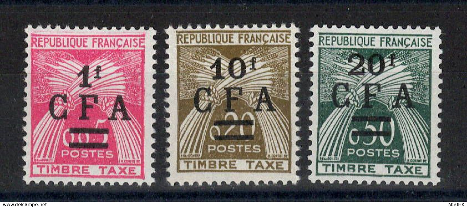 Reunion CFA - YV Taxe 45 à 47 N** MNH Luxe , Gerbes , Cote 34,50 Euros - Postage Due