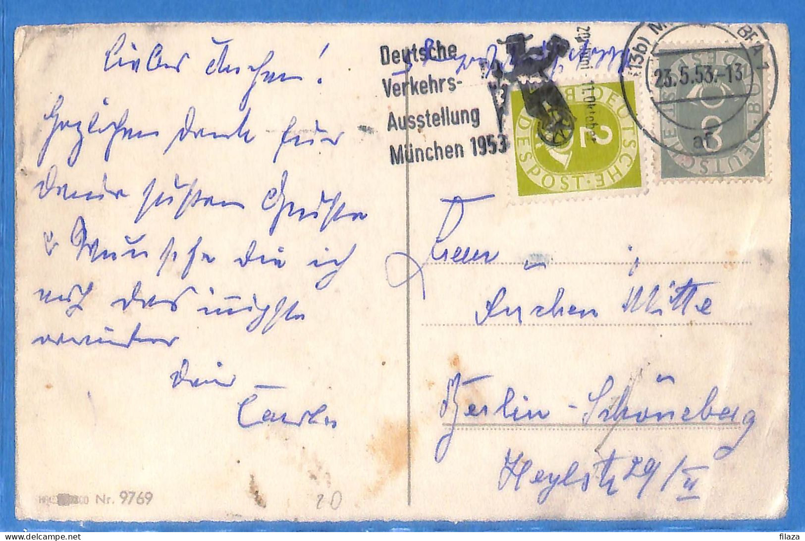 Allemagne Republique Federale 1953 Carte Postale De Munchen (G18838) - Cartas & Documentos