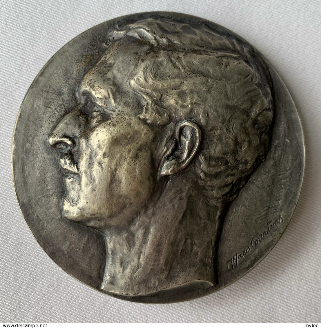 Médaille Bronze Argenté. Fond National De La Recherche Scientifique 1928. Albert I Roi Des Belges. Alfred Courtens. - Firma's