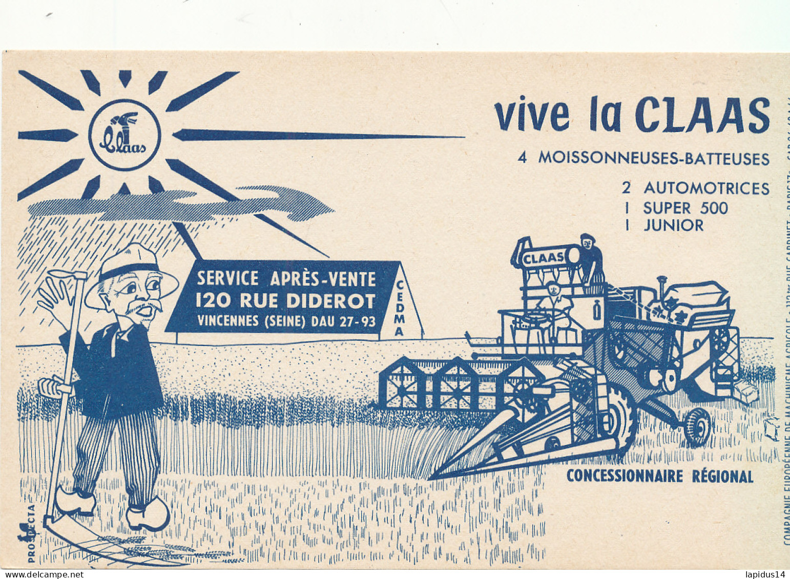 BU 2657 /   BUVARD     MOISSONNEUSES -BATTEUSES    VIVE LA CLASSE  VINCENNES   ( 21,00 Cm X 13,50 Cm) - Agriculture