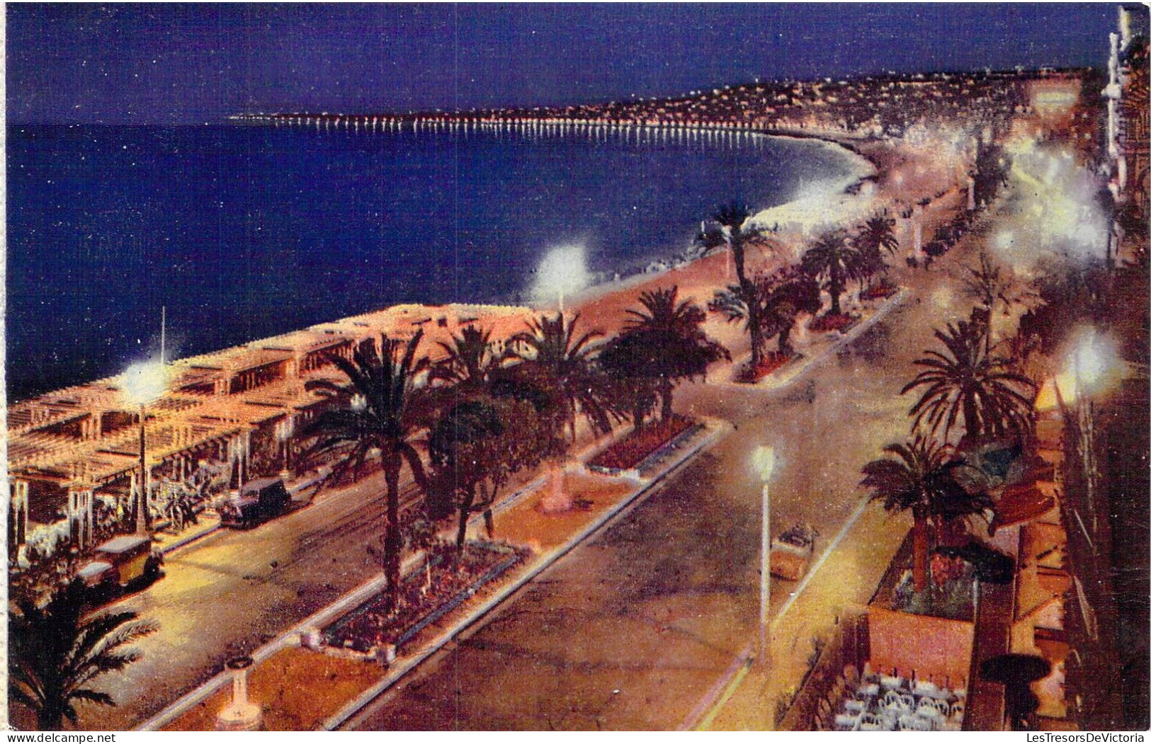 FRANCE - 06 - Nice - La Promenade Des Anglai, La Nuit - Carte Postale Ancienne - Nice Bij Nacht