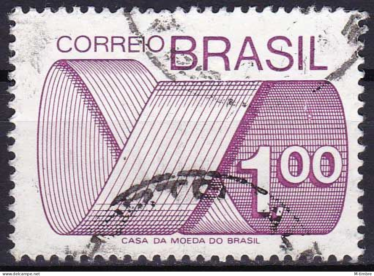 Brésil YT 1109 Mi 1439 Année 1974 (Used °) Parchemin - Used Stamps
