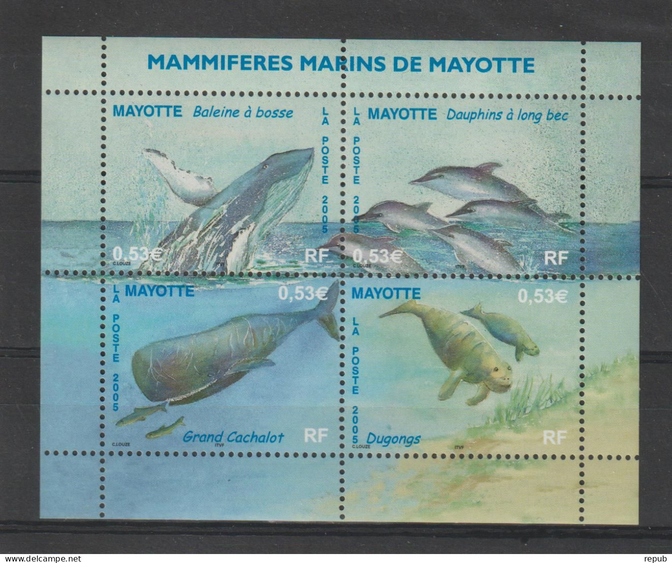 Mayotte 2005 Mammifères Marins 173-176, 4 Val ** MNH - Unused Stamps