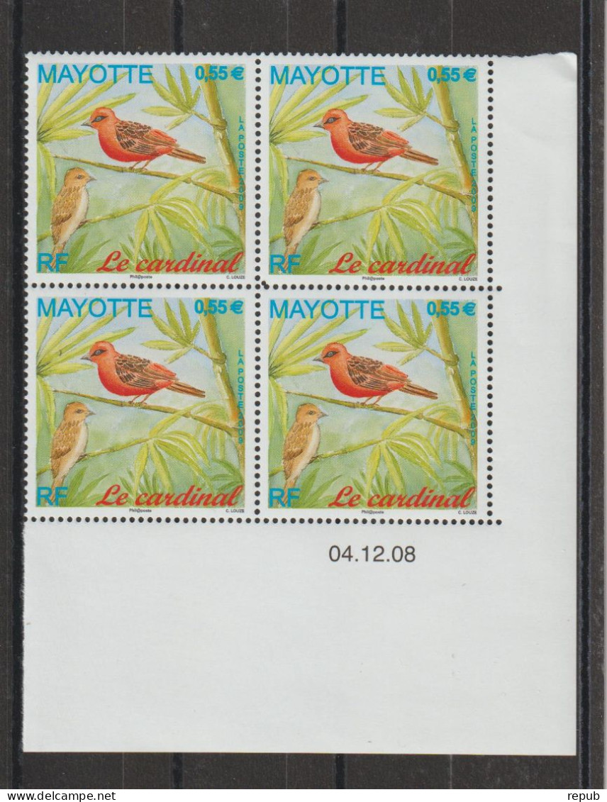 Mayotte 2009 Oiseaux Cardinal 221 Coin Daté ** MNH - Neufs