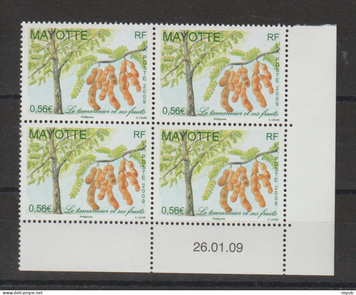 Mayotte 2009 Arbre Tamarinier 222 Coin Daté ** MNH - Nuevos