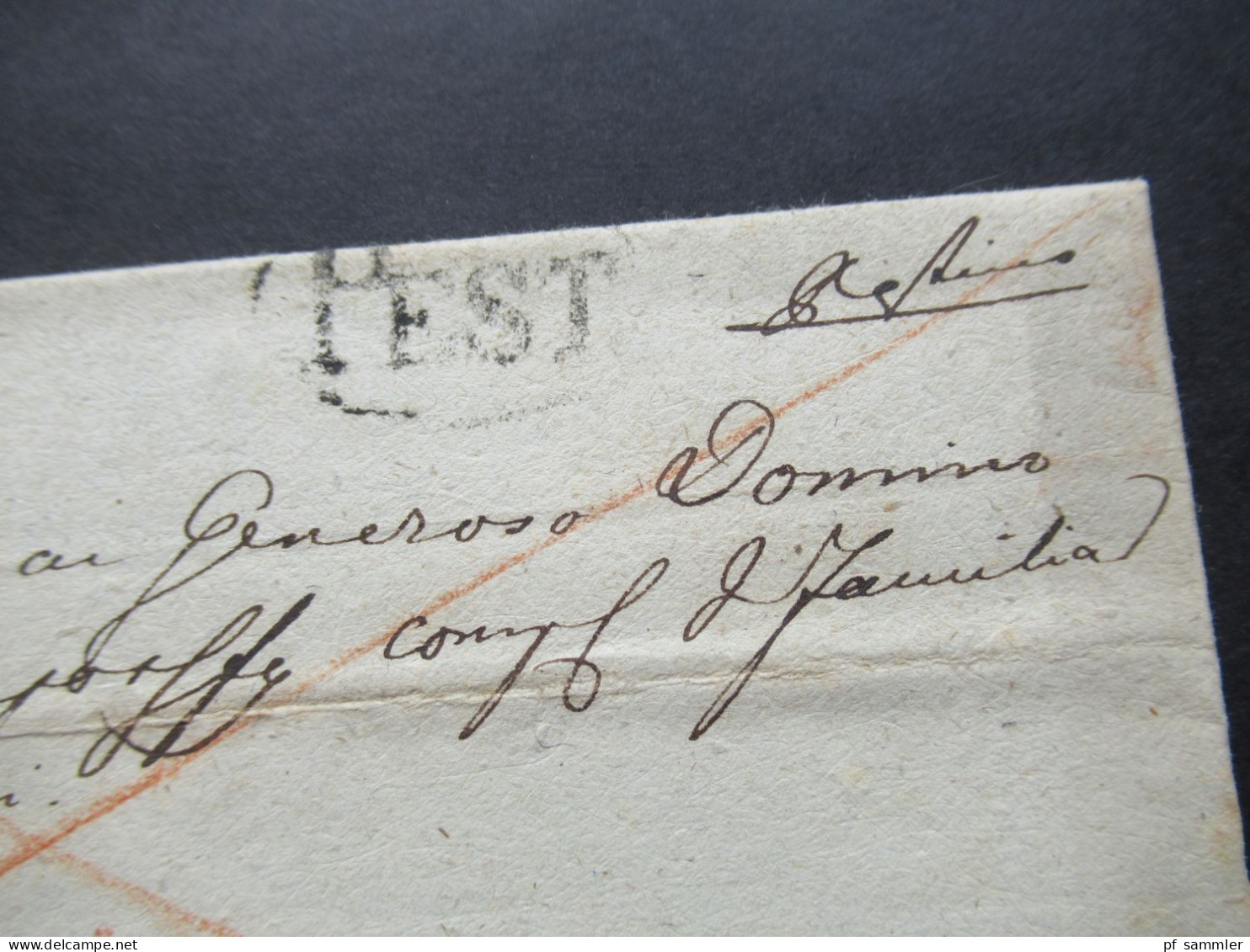 Österreich Ungarn Vorphila 1825 Ovalstempel Pest Mit Papiersiegel Nach Kaposvari / Kaposvarini Mit Inhalt Und Autograph - ...-1850 Vorphilatelie