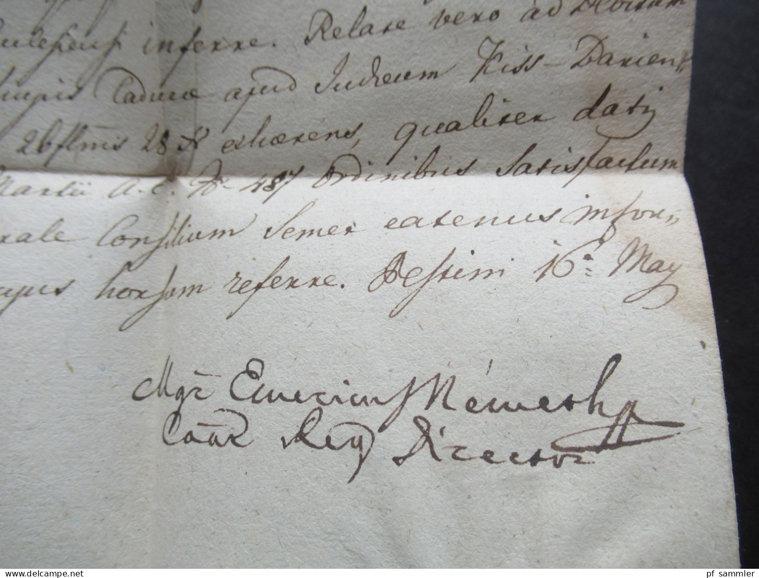 Österreich Ungarn Vorphila 1825 Ovalstempel Pest mit Papiersiegel nach Kaposvari / Kaposvarini mit Inhalt und Autograph