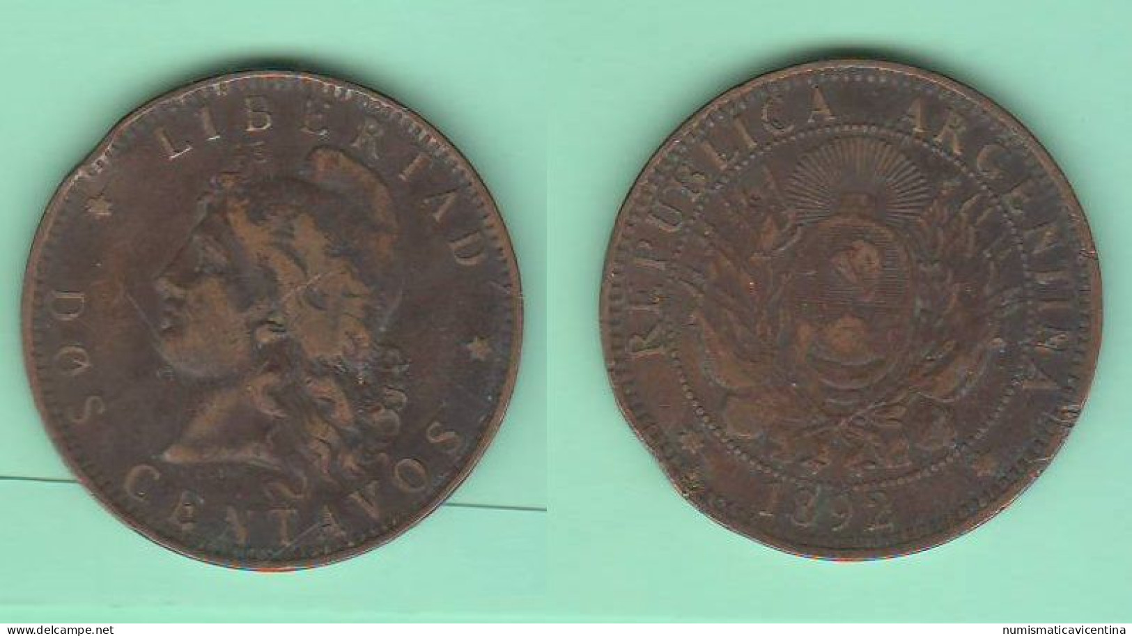 Argentina 2 Centavos 1892 - Argentine