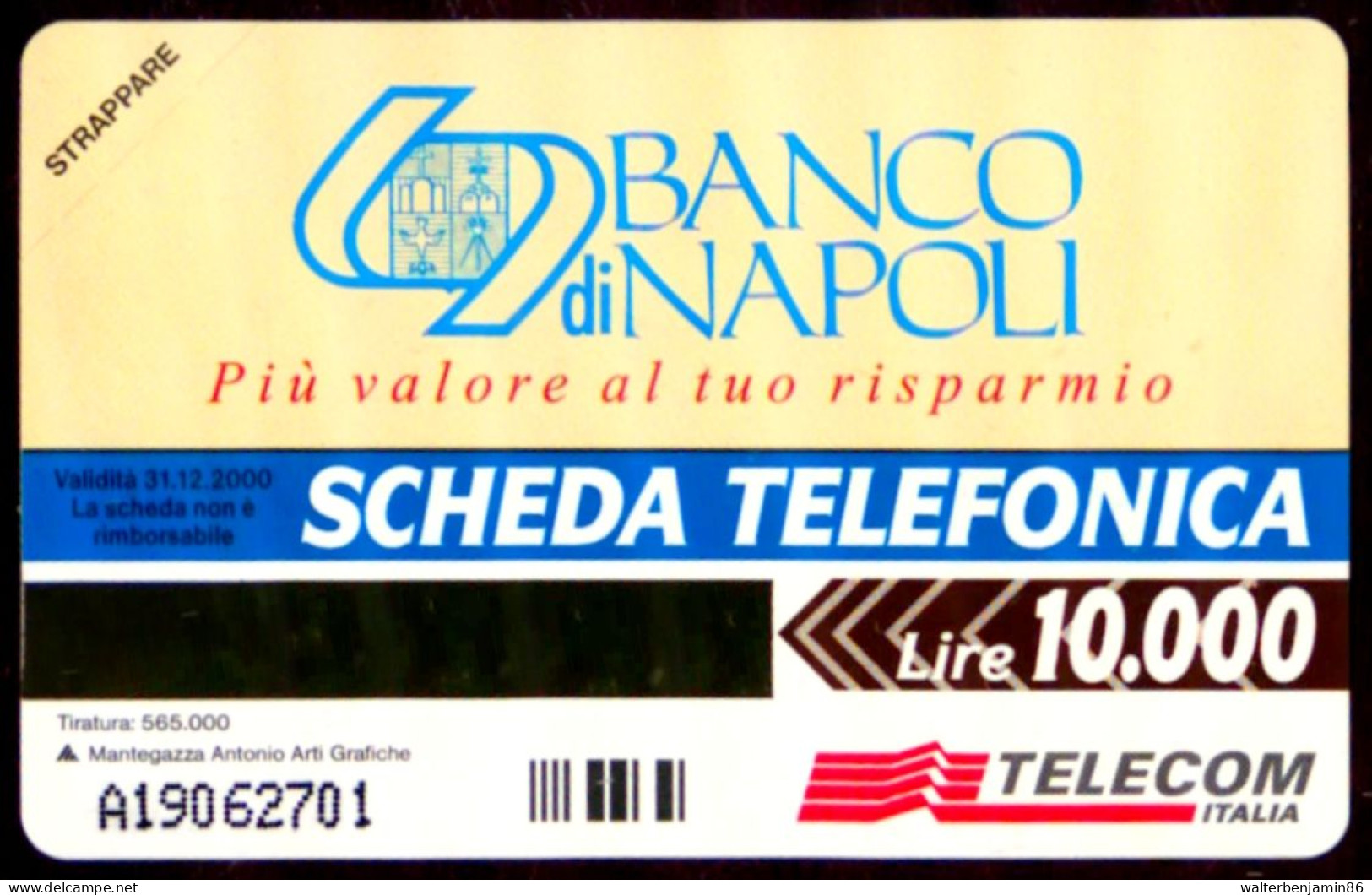 G 859 C&C 2941 SCHEDA TELEFONICA NUOVA MAGNETIZZATA BANCO DI NAPOLI MATITA - Collezioni
