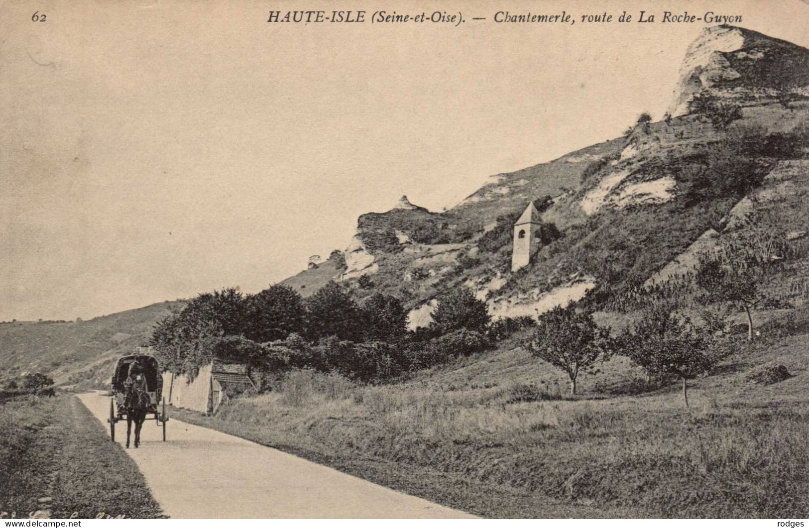 95 ,  Cpa  HAUTE ISLE , 62 , CHANTEMERLE , Route De La Roche Guyon  (02247) - Haute-Isle